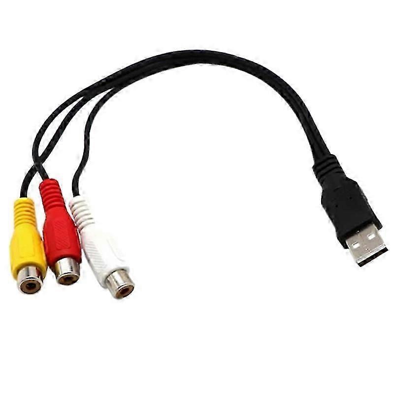 كابل USB إلى 3RCA USB أنثى إلى 3 RCA RGB فيديو AV محول مركب محول كابل موصل سلك - 2025-ss