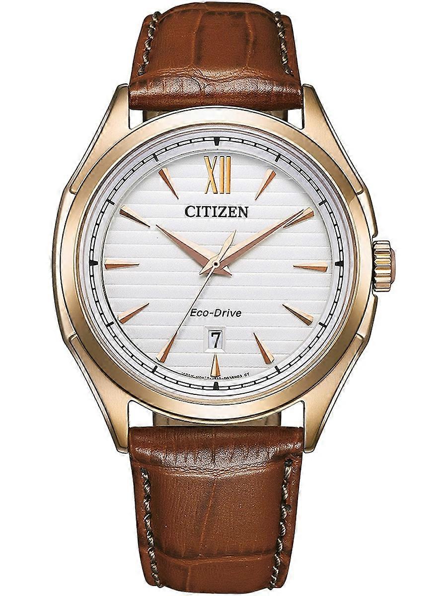 Citizen Brun Äkta Läder AW1753-10A Herrklocka