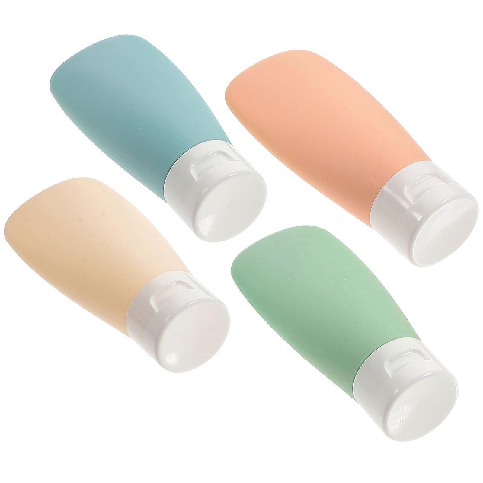 Portable Leakproof Cosmetic Bottles Set of 4 Assorted Colors for Travel Use Safe and Durable Storage