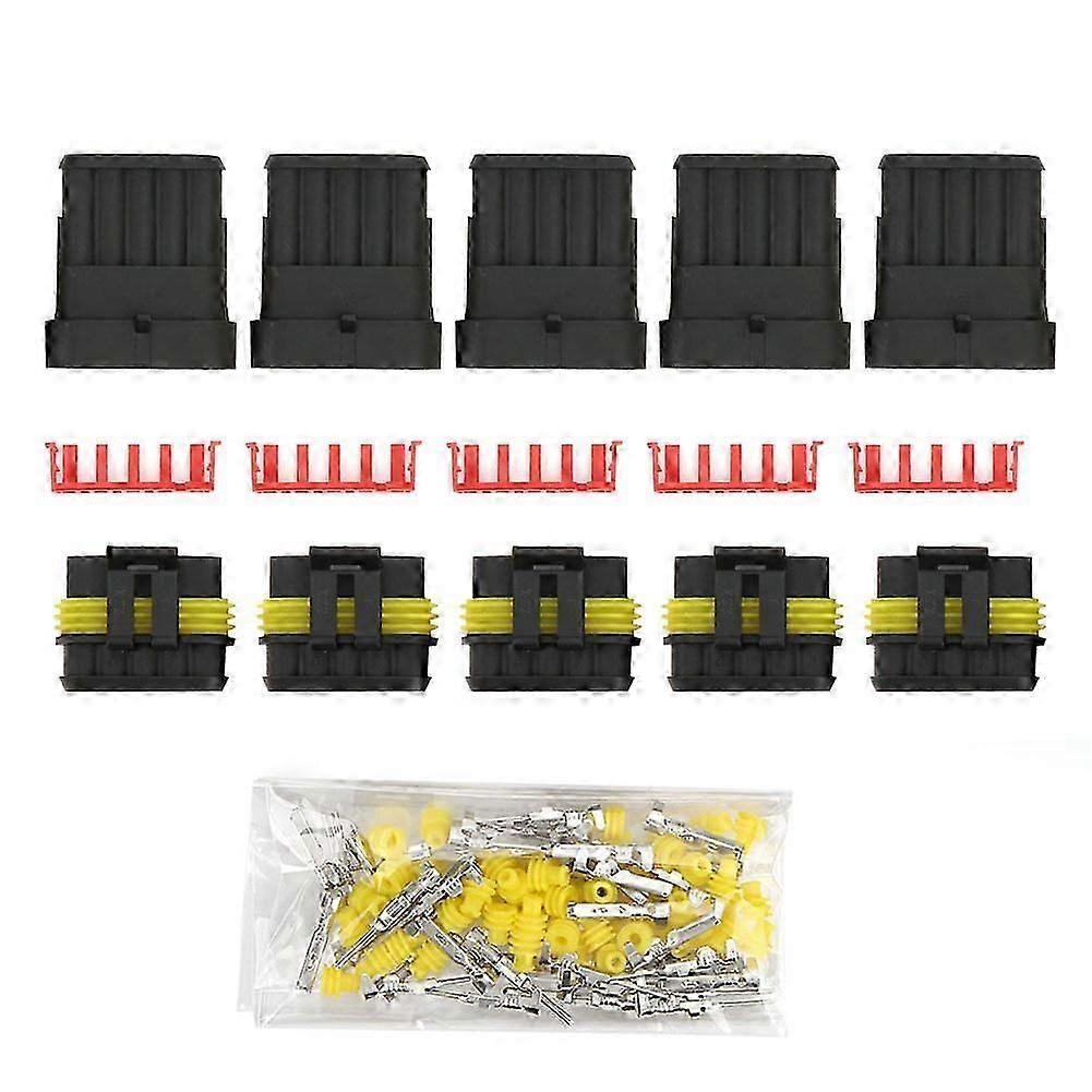 5セット4P 5P 6P AMP 1.5オスとメスのプラグ自動車防水コネクタ5P