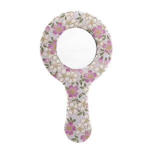 8xVintage Style Round Handheld Travel Makeup Mirror Compact Vanity Mirror Pattern 5