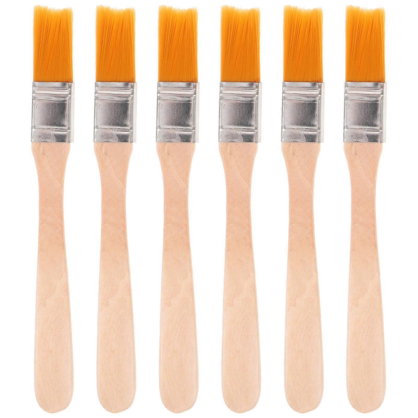 Nylon Brushes Art Painting Rectangular Brush Head Ergonomic Design Home Use 6Pcs