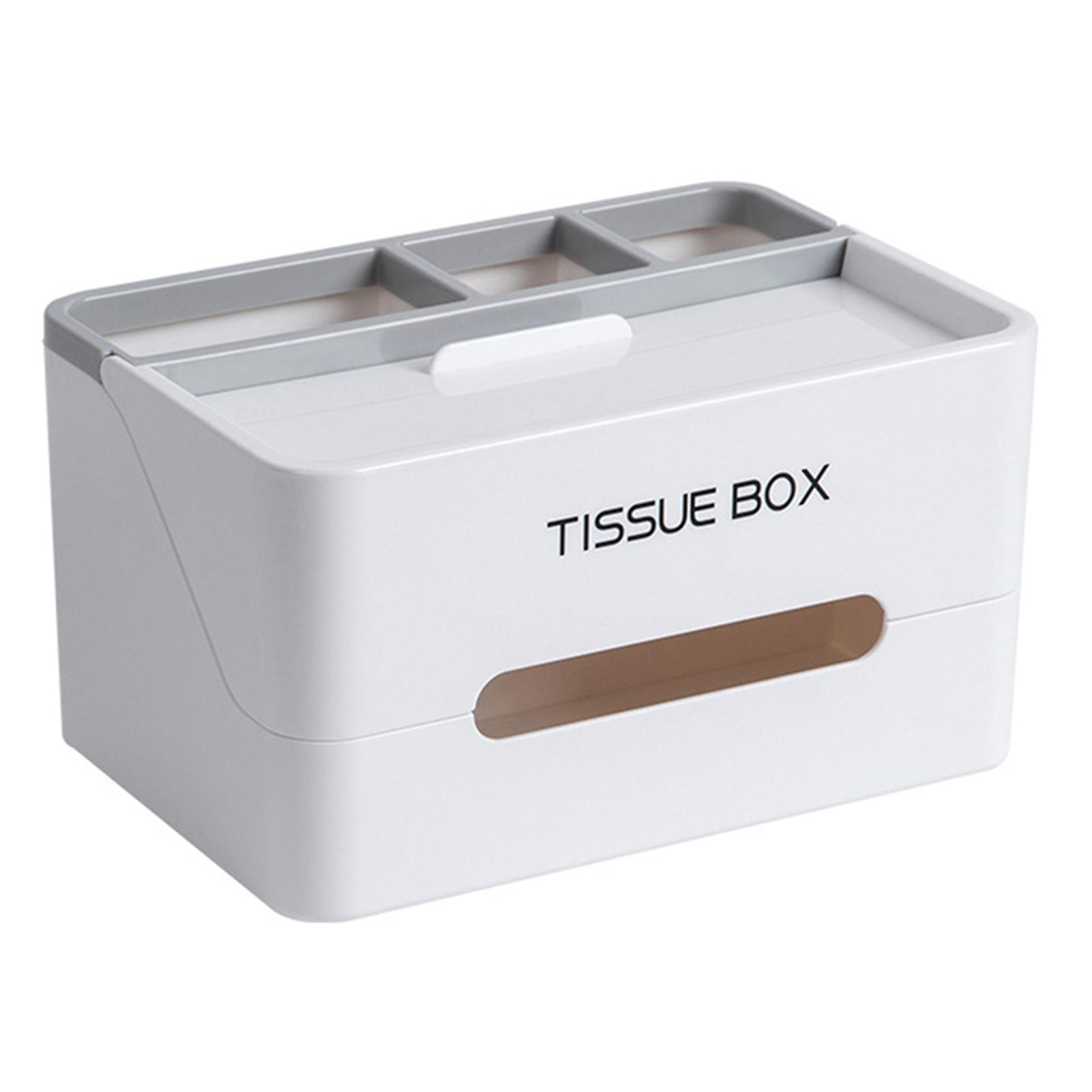 Tissue Box Cover Tablet Stand Multi-function Organizer Remote Control Storage Box