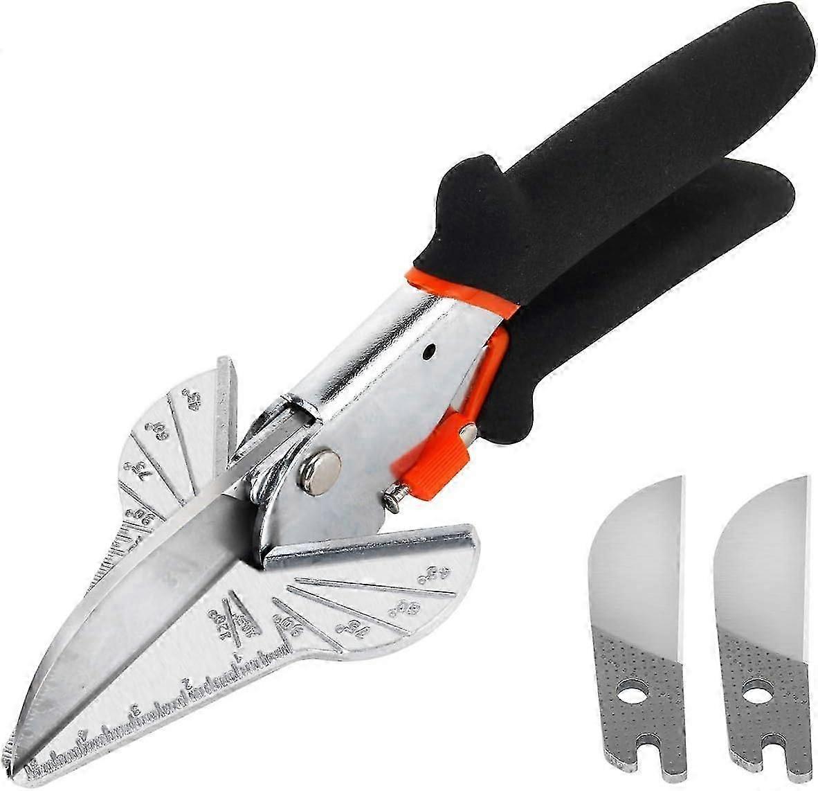 Multi-Angle Miter Shears Multi-Function Vinyl Wood Paneling Duct Shears Adjustable from 45 to 120 Degrees with SK5 Replacement Blades