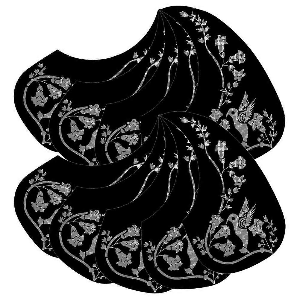 Chitarra Acustica Protector Anti-Scratching Piastra Per Chitarra Nero Argento 10x18x0.06cm Decorazione Chitarra Classica 10pack