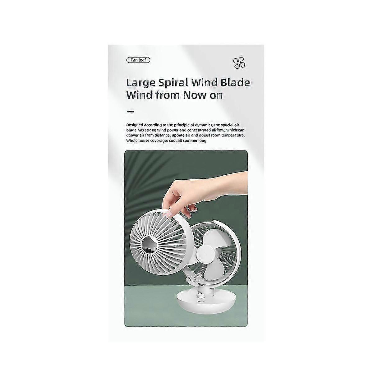 2025 Latest Model 360 Rotating Office Desktop Fan Rechargeable Multifunction