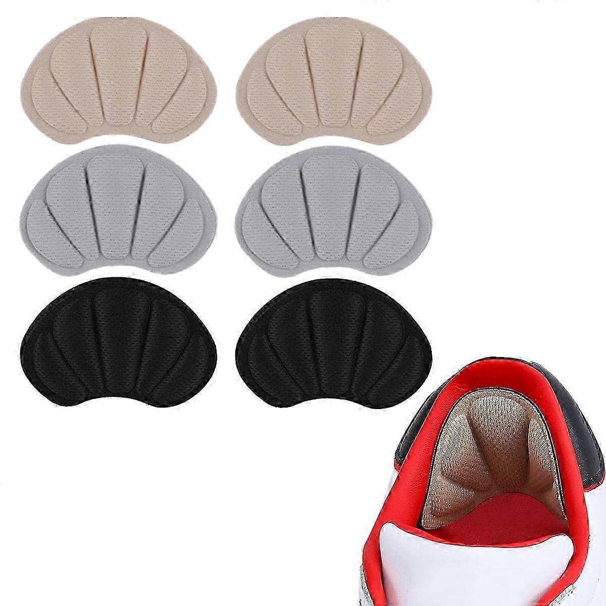 3pairs Back of Heel Cushion Inserts, Mesh Heel Grips Pads for Boots, Reusable