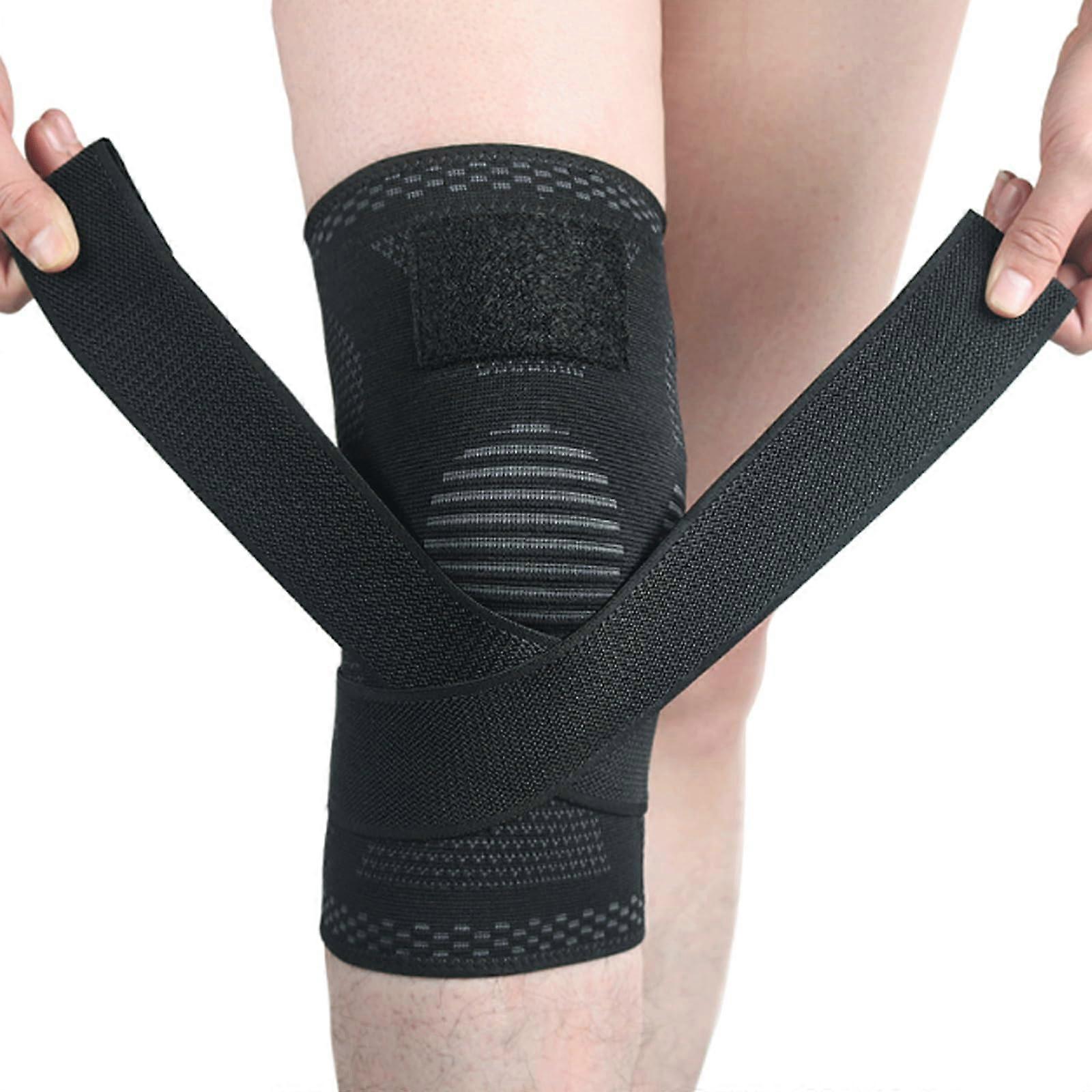 Knee Sleeve For Volleyball And Fitness, Elastic Compression Knee Pad With Bandage Support