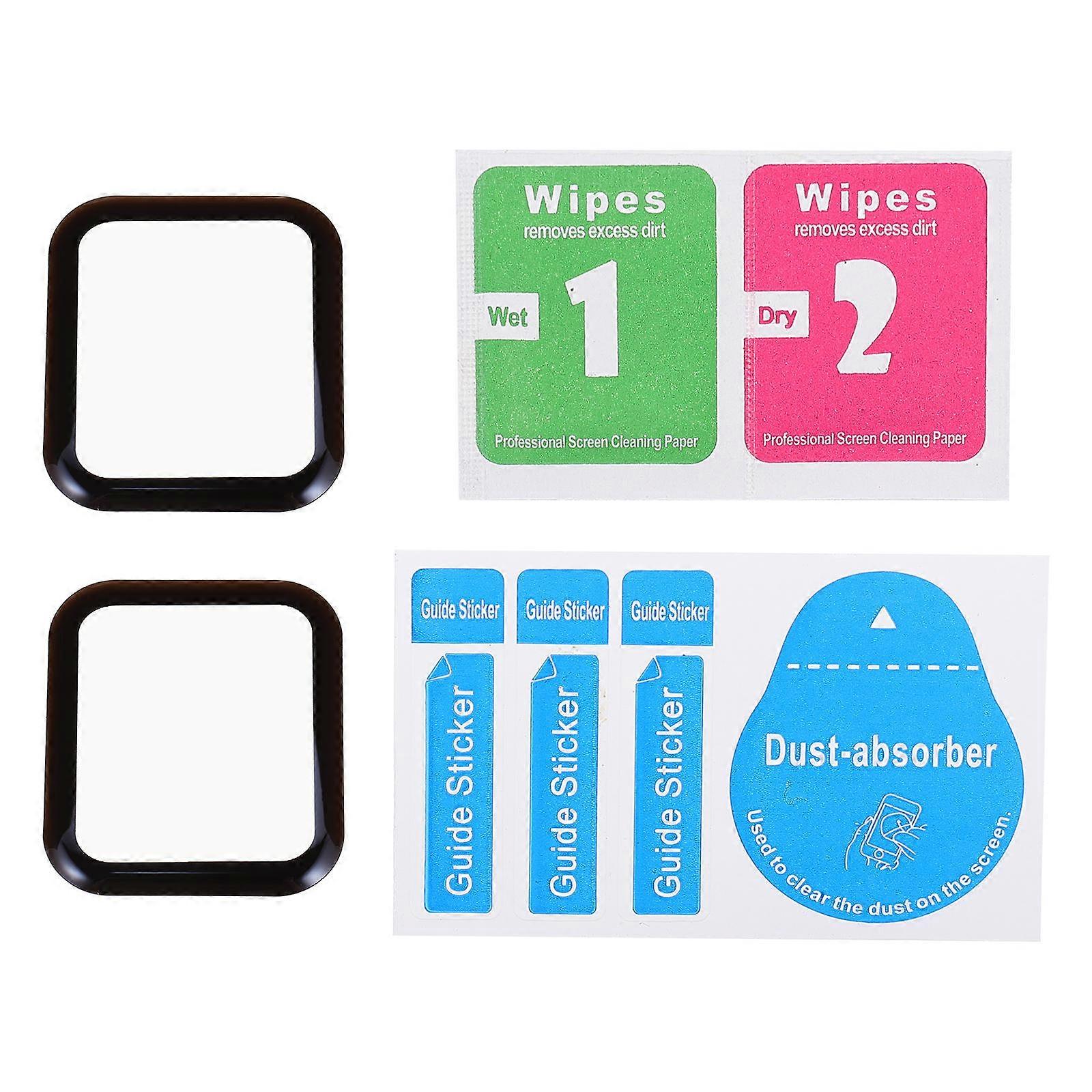 Full Coverage Tempered Glass Screen Protector for Watch   Scratch Resistant, Easy Installation, Stylish Design (2pcs)