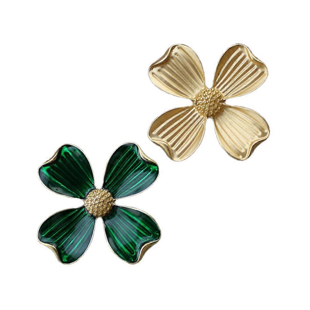 סיכה נשים עדין תלתן סגסוגת סיכה מעיל להתלבש אספקה אביזר מתנה אביזר תלבושות דקורטיבי זהב 2 יחידות