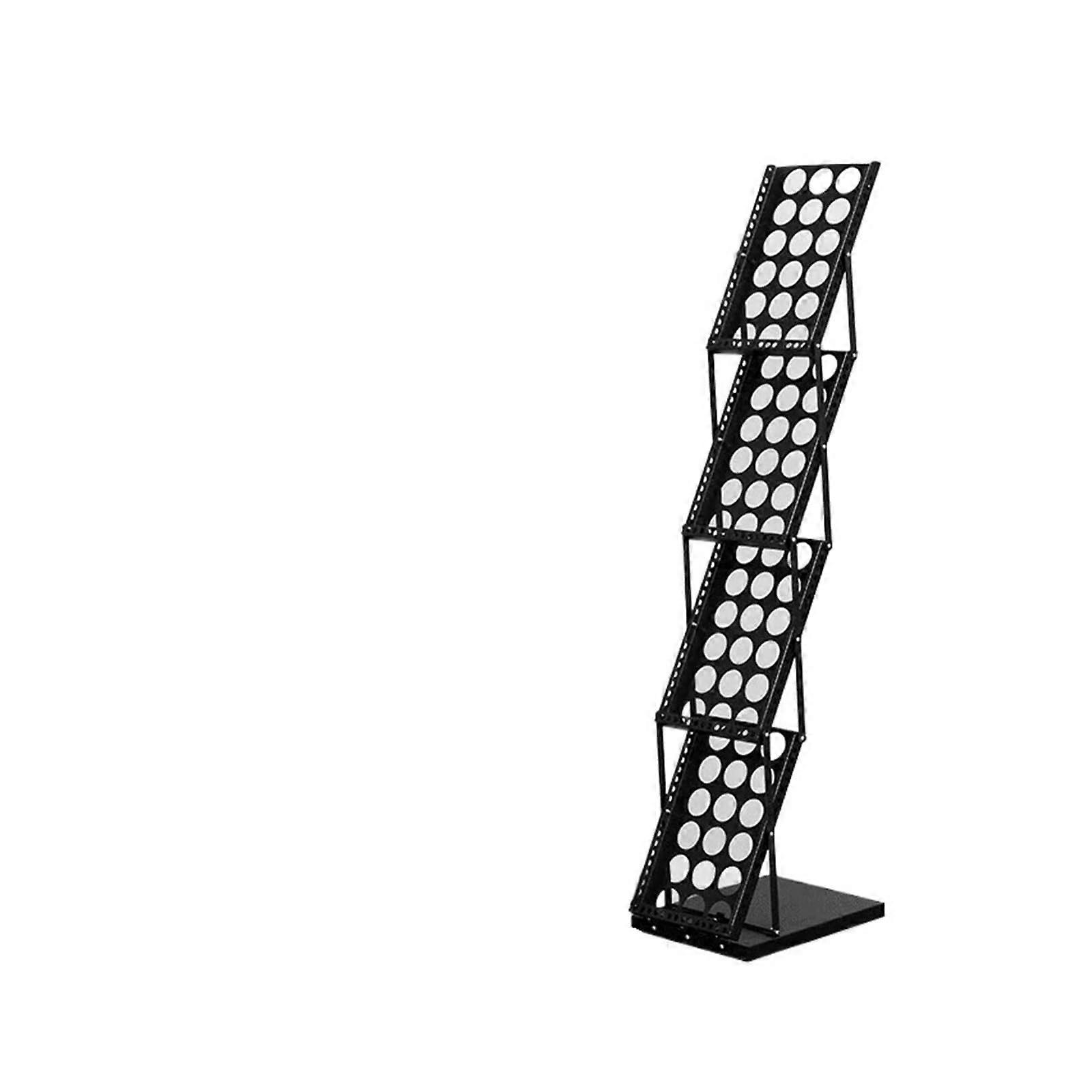 A4 Aluminium Newspaper Stand Folding Display Rack Vertical Magazine Holder Portable Iron Literature Shelf