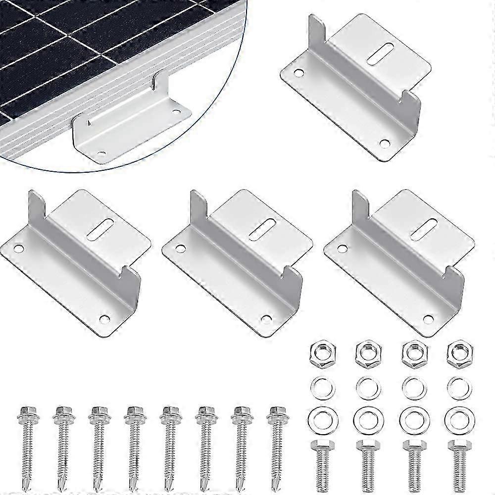 4-Pack Solar Panel Mounting Bracket Set with Hardware Included for Secure Installation