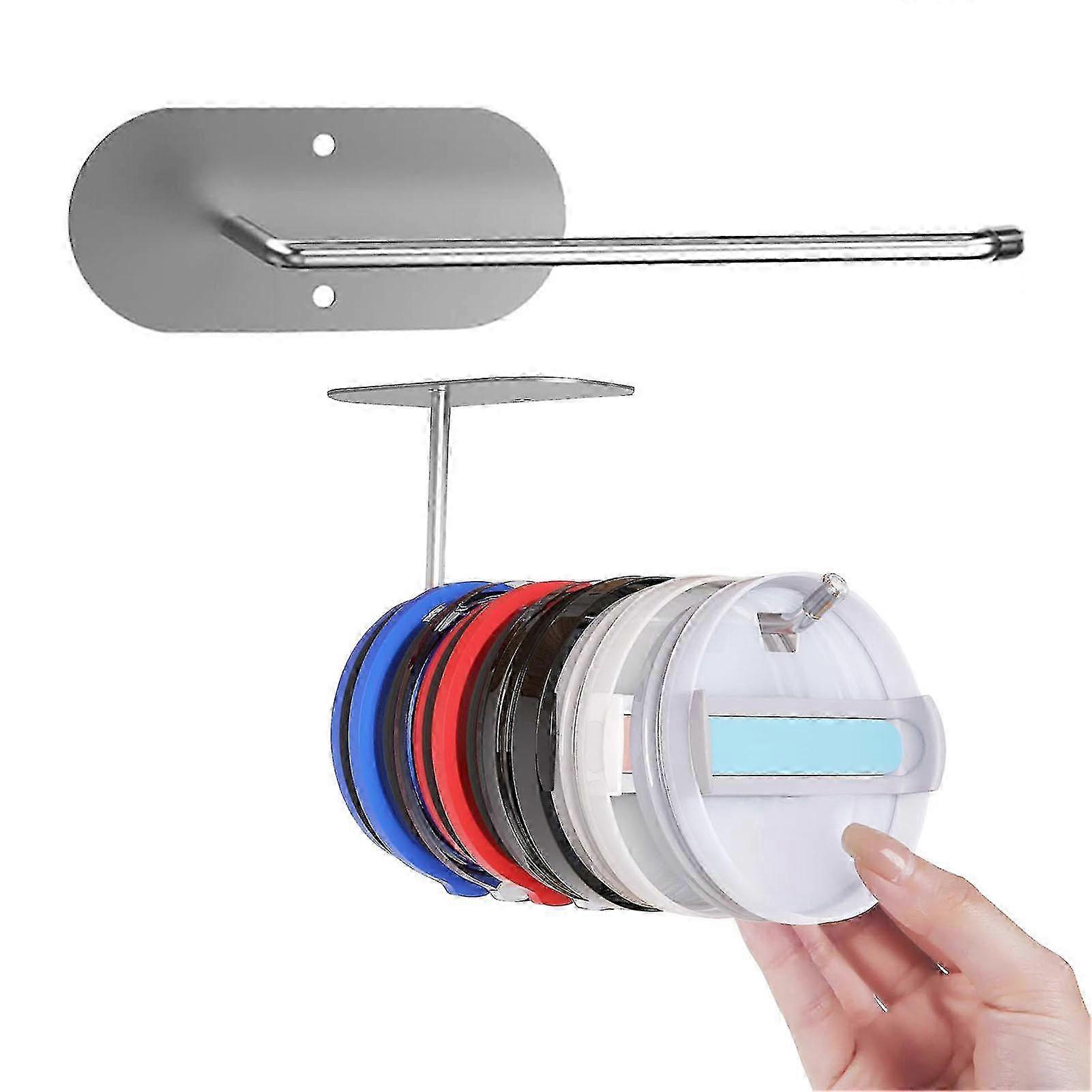 Wall Mounted Cup Lid Organizer Space Saving Hook for Kitchen Cabinet and Countertop