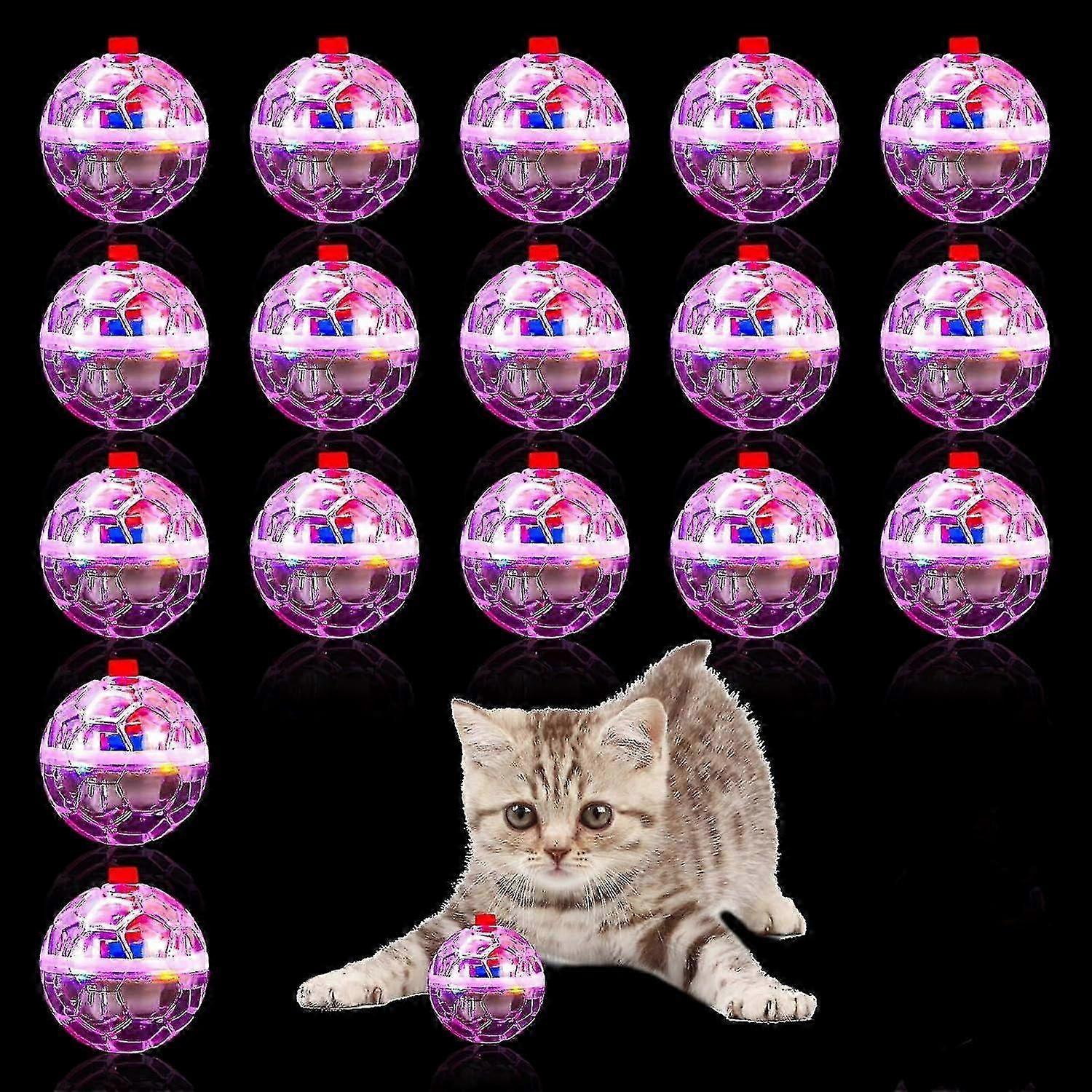 18-Piece LED Light Up Cat Ball Set, Motion-Activated Interactive Pet Toys Ghost Hunting Play Paranormal Investigation