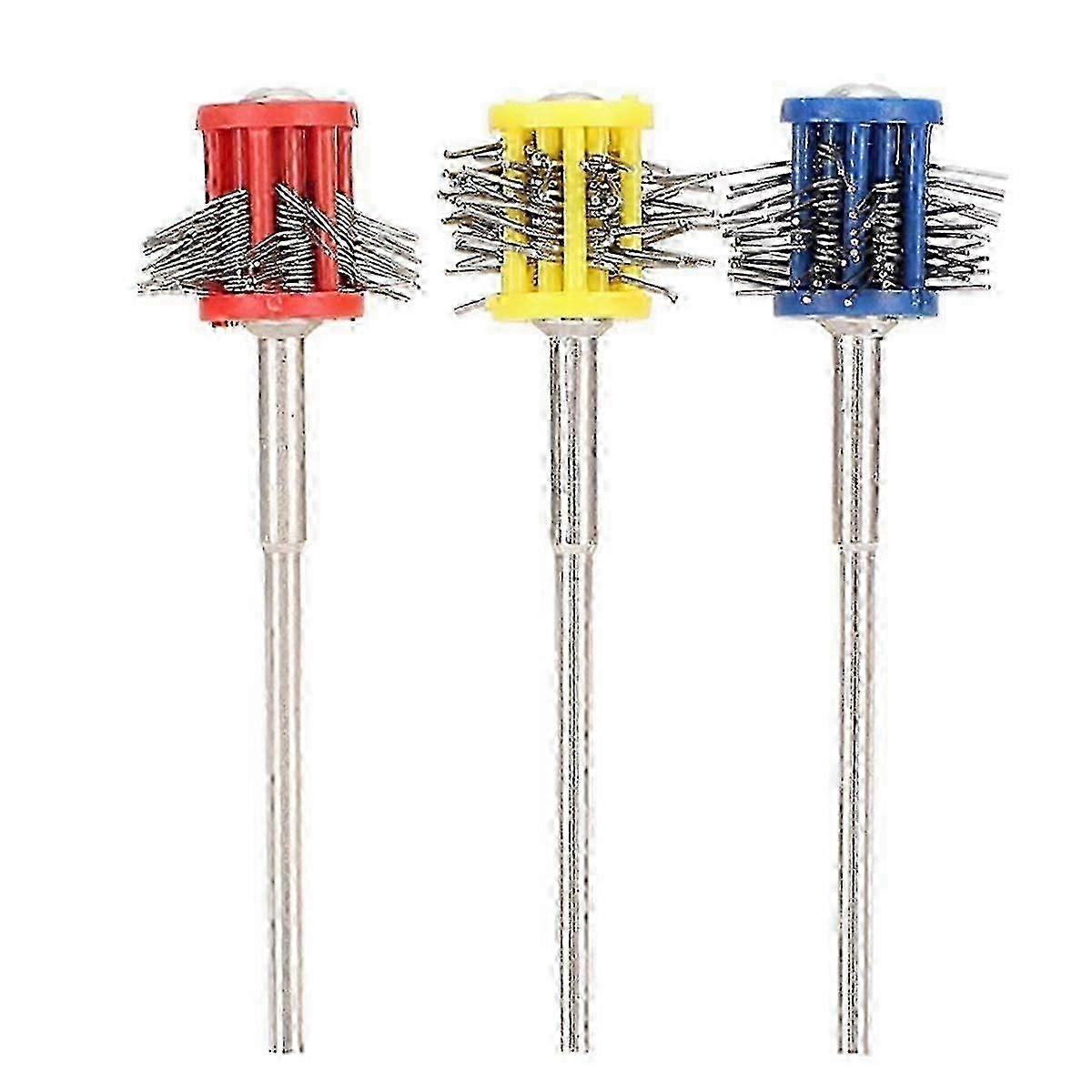 3 PCS Metal Texturing and Polishing Brush Set, Ergonomic Handle Cleaning Wire Brush Tool for Jewelry Making