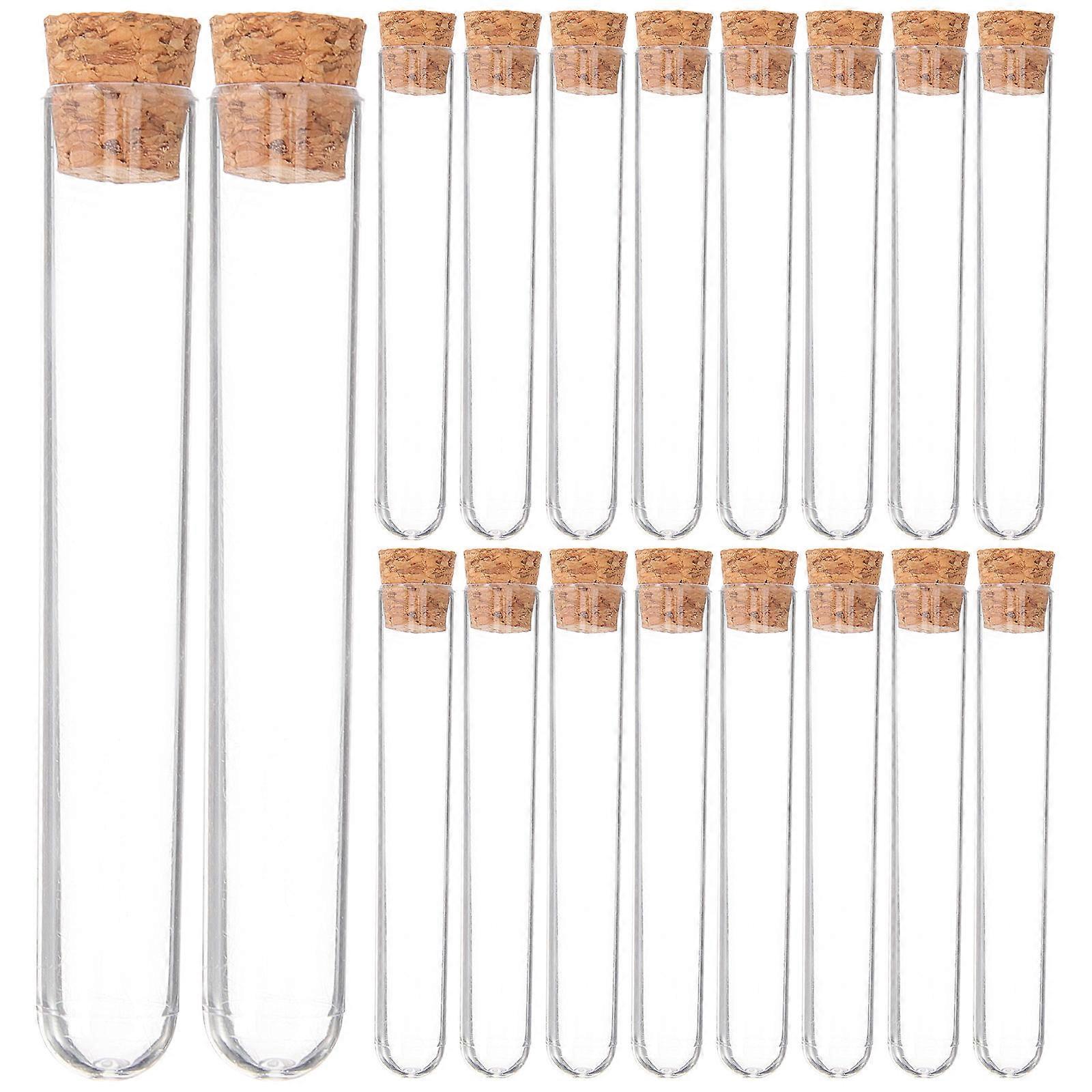 Portable Clear Test Tubes With Stopper Storage For Students And Scientists 30Pcs