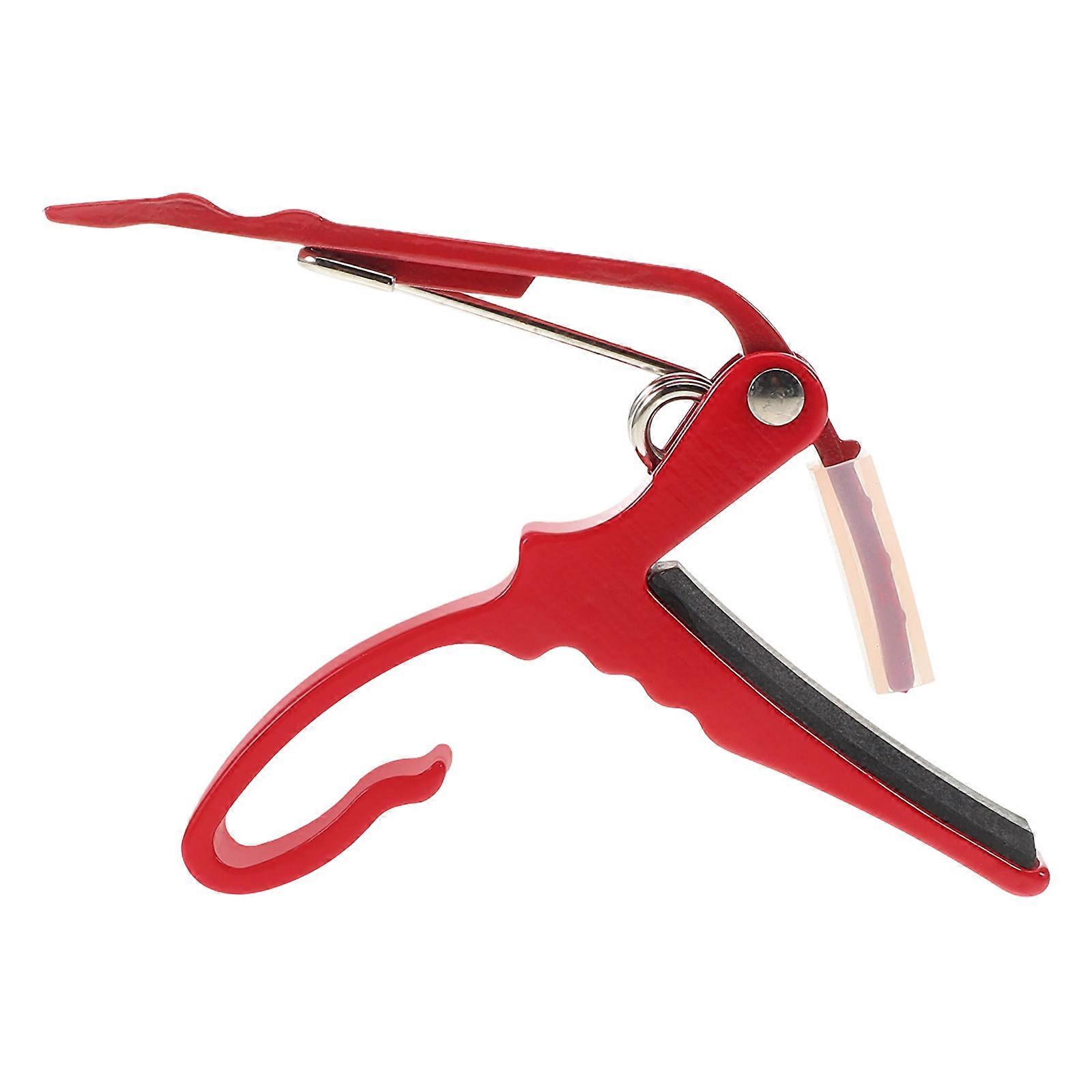 Acoustic Guitar Capo Quick Adjustment Stable Tuning Claw Shape Red 1Set For String Instruments Music Practice