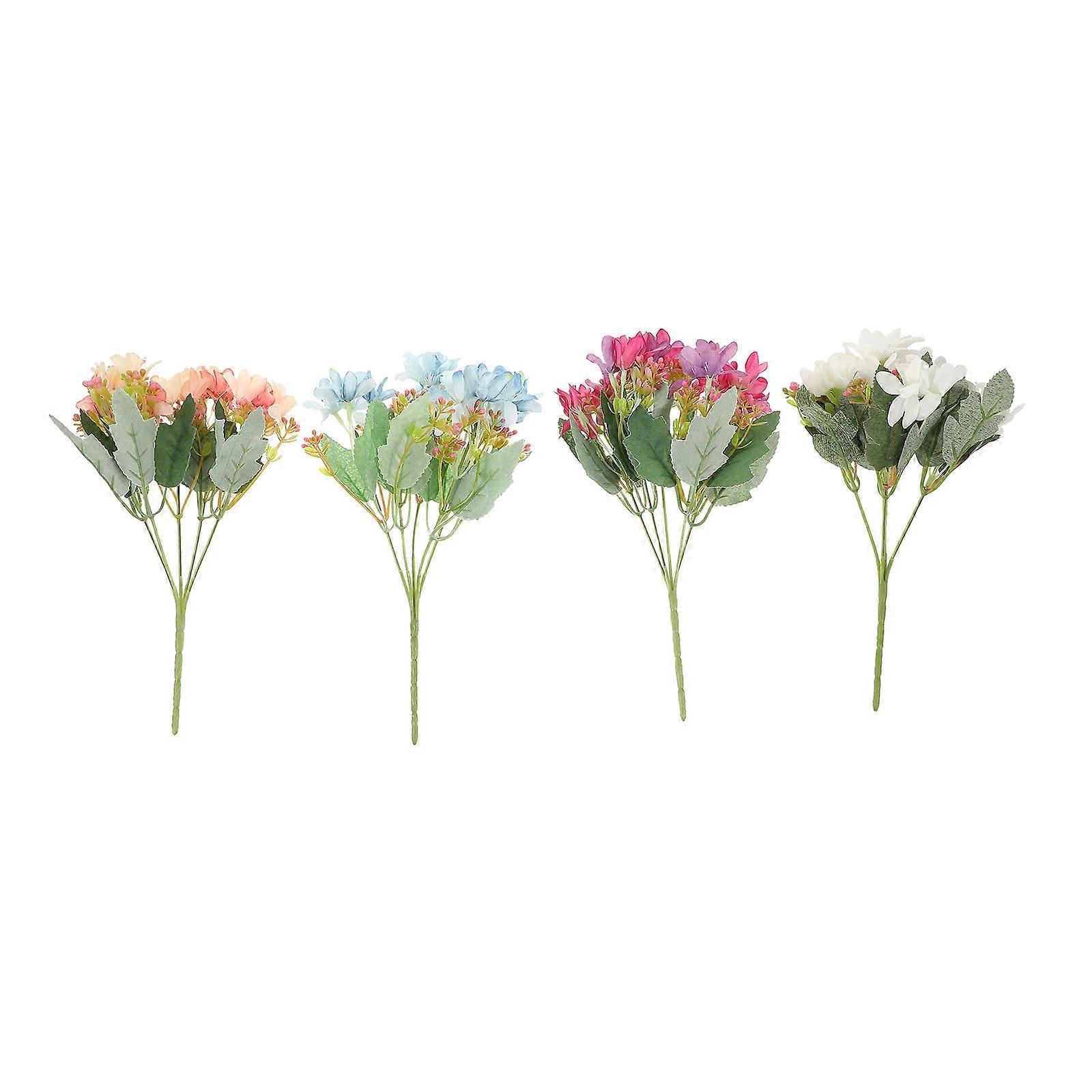 4pcs Artificial Daffodil Flower Bouquet Set for DIY Wedding, Home & Party Decor – Realistic Faux Floral Arrangement Supplies
