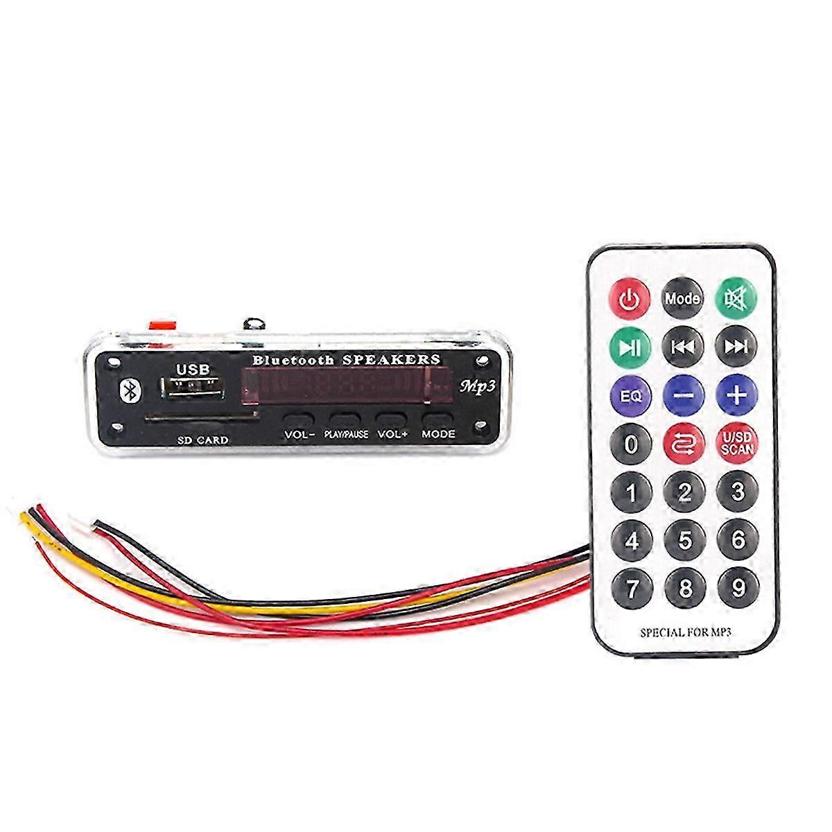 12V Bluetooth 5.0 Audio Decoder Board Mp3 Audio Module USB AUX SD FM Radio Decoder Board Module for Edition 0708