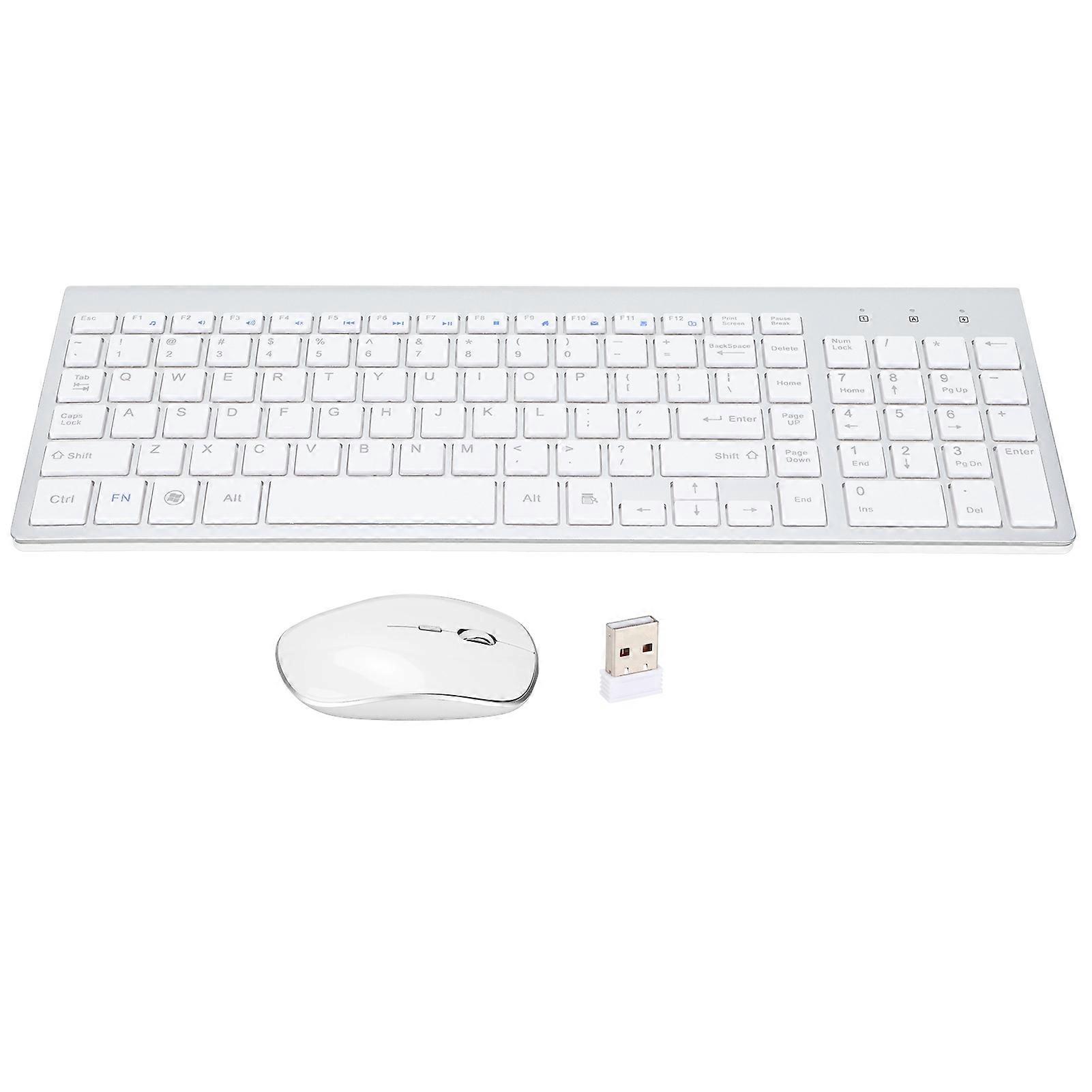 Keyboard Mouse Combo 2.4Ghz Wireless Scissor Stylish Compact Wireless Keyboard Mouse Combo 102 Keys