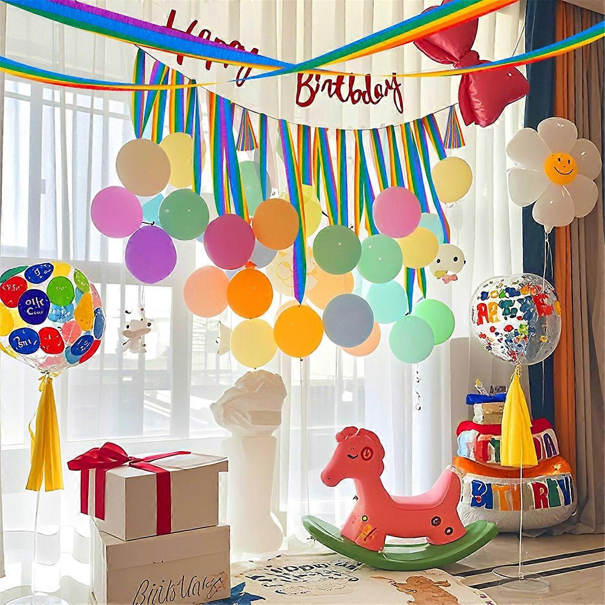 12 Rolls Rainbow Crepe Paper Streamers, 394 Ft Colorful Crepe Rolls, Rainbow Streamer Paper Decorati
