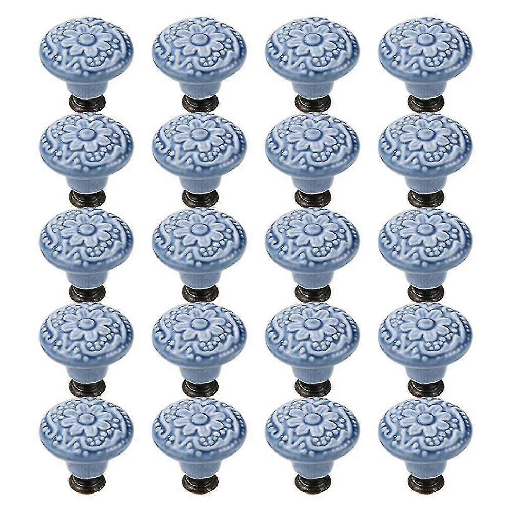 20 Pcs Drawer Pull Handles Round Cabinet Knobs Vintage Ceramic Door Knobs For Closet Cupboard Wardrobe Dresser