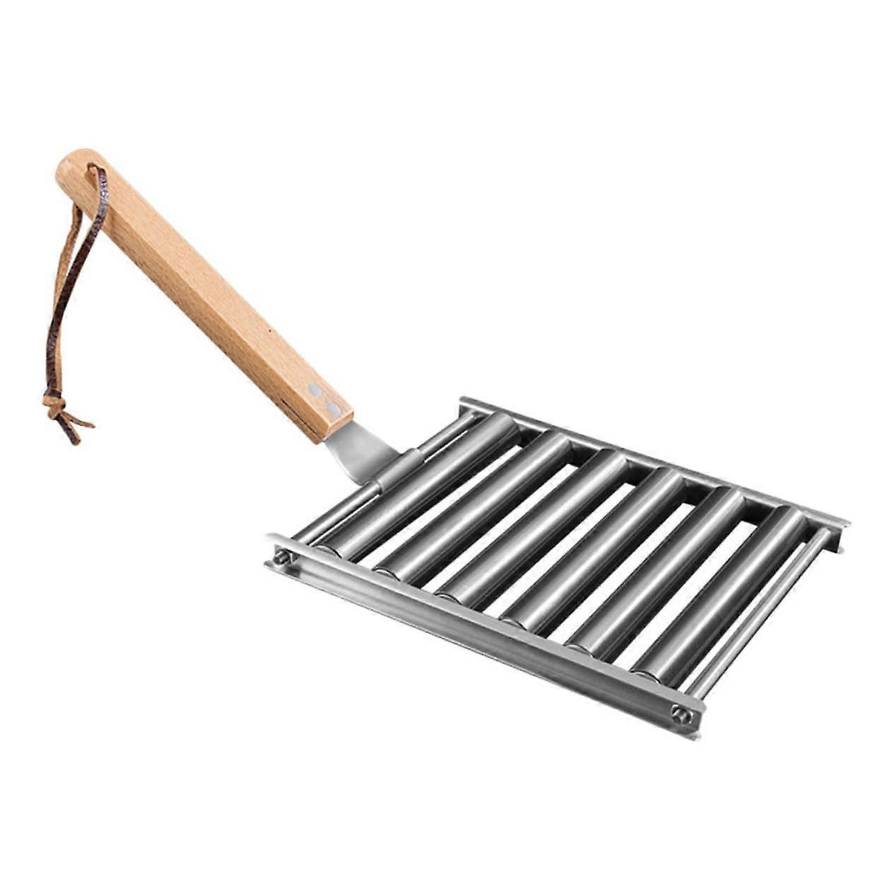 Sausage grill with wooden handle – the sausage roller for BBQ and outdoor grilling evenings, durable for even and delicious flavor.