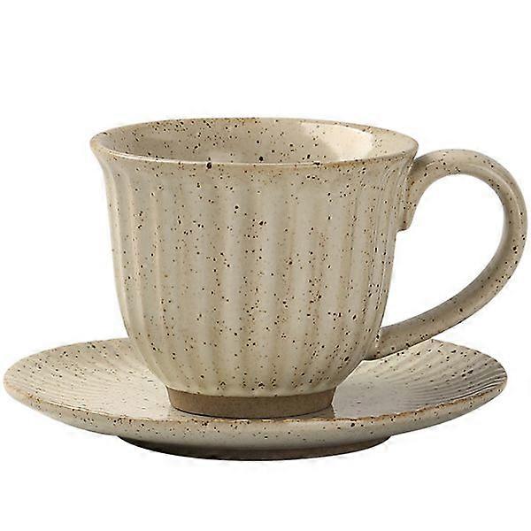 Retro flower latte cup with tray; simple European hand-washed 160ml.
