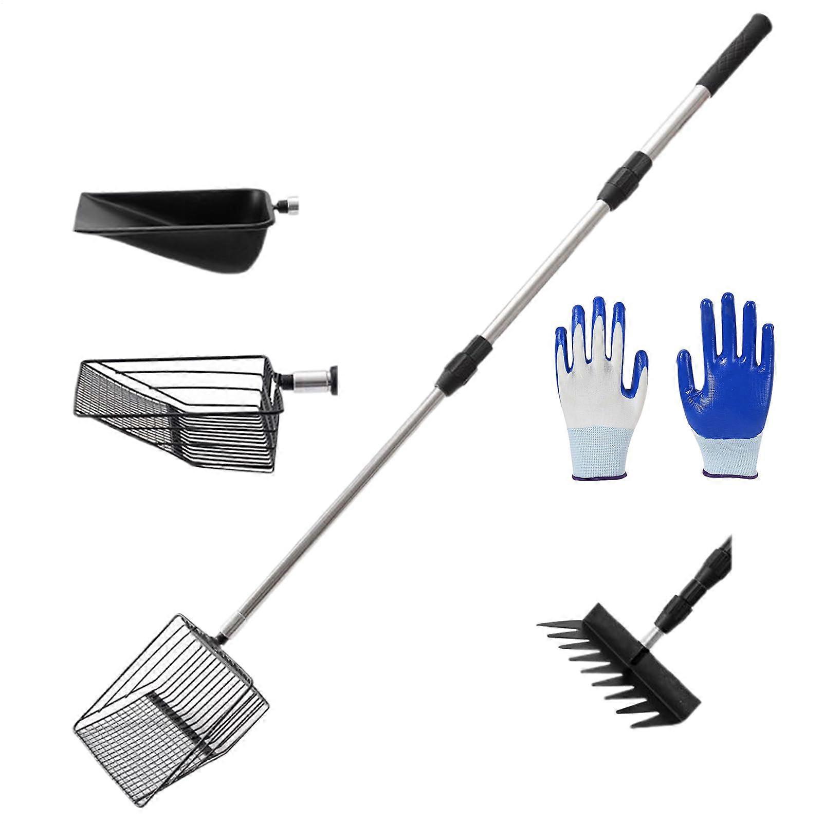 Chicken Coop DUNG Scoop Poultry Cleaning Tool with Extendable Handle 4 Attachments