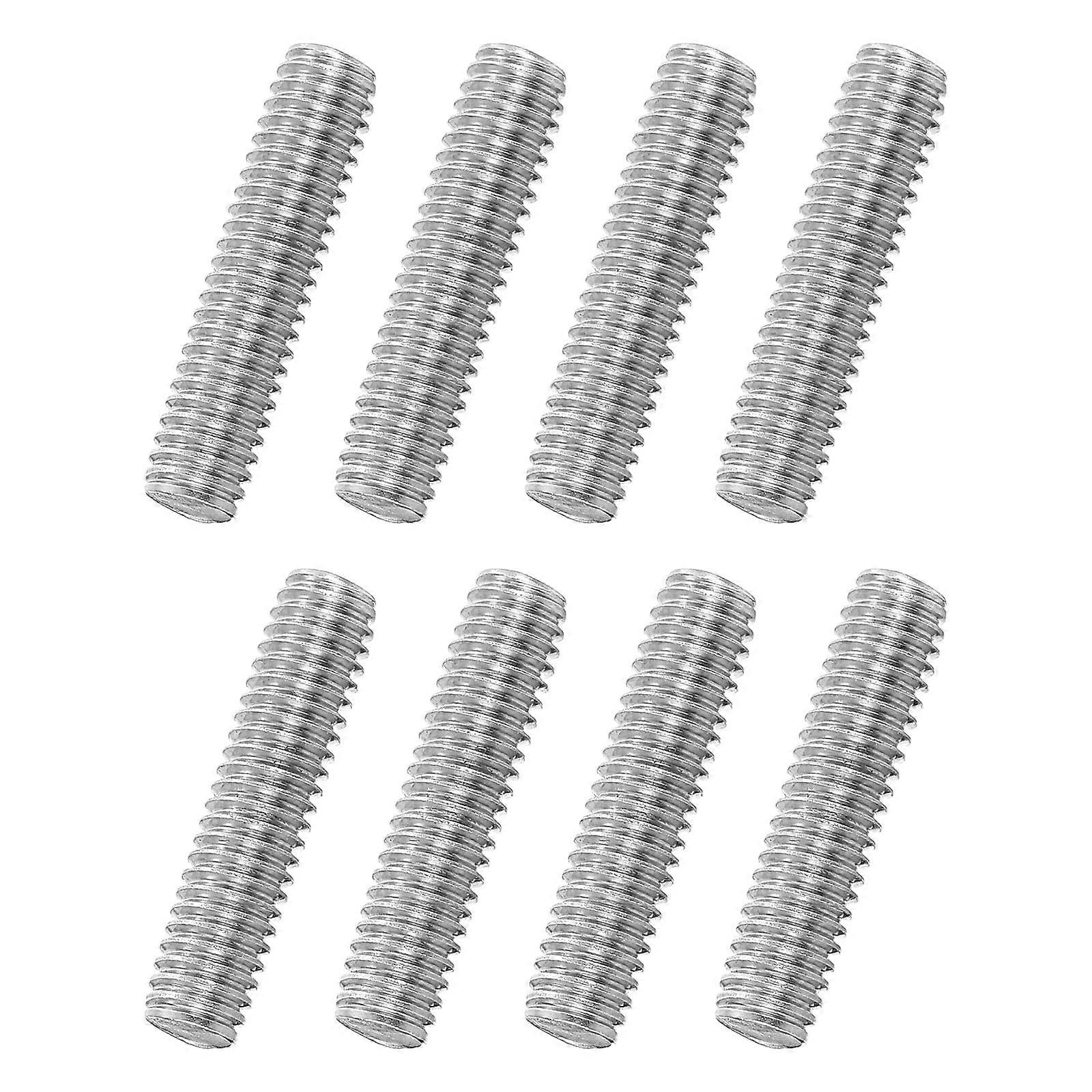 8 pieces M6 x 25 mm full thread rod, 316 stainless steel, righthand thread, fully threaded screw bolts for faux furniture assembly, 1 mm pitch