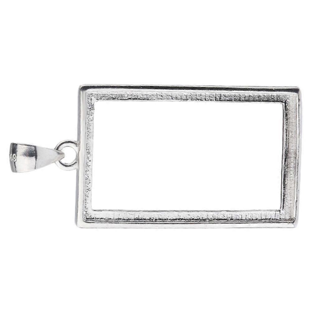 Hollow Frame Pendant Bezel Pendants Square Open for Necklace Frame Silver 16*22mm 1Set