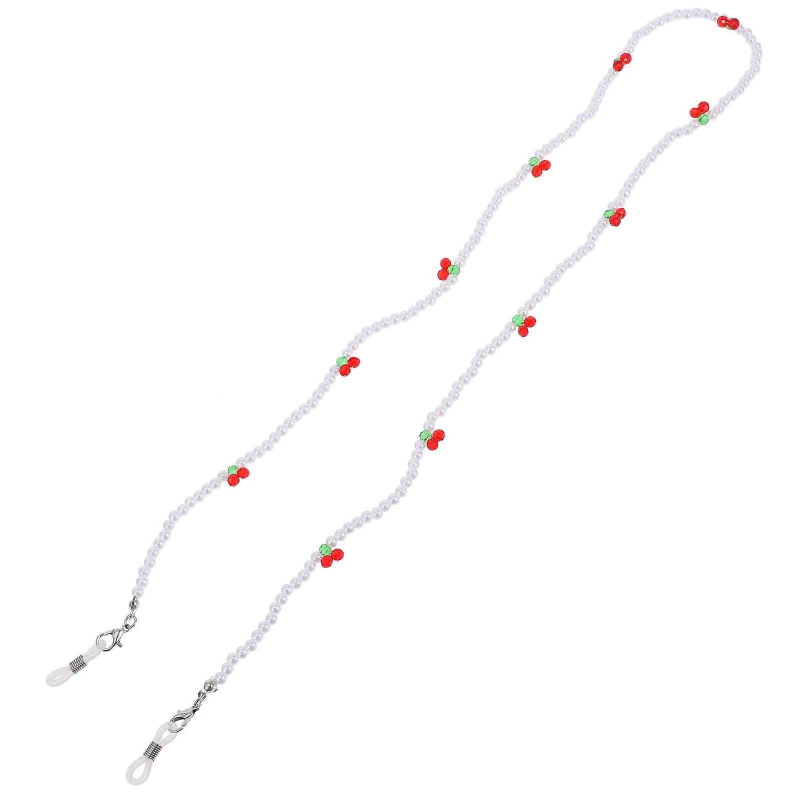 1pc Eyeglasses Hanging Chain Cherry Bead Glasses Chain Mask Beads Chain Decorative