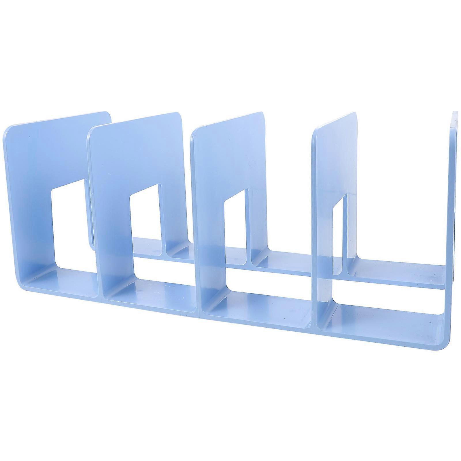 Blue Acrylic Book End for Heavy Books with Thickened Design and High Hardness for Home Use 9.84 Inches