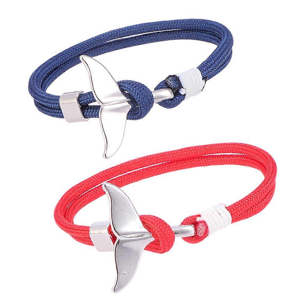 Here's a refined and engaging product description for your **Whale Tail Wrist Band Handcrafted Nautical Survival Rope Bracelet**:
🌊 **2pcs Whale