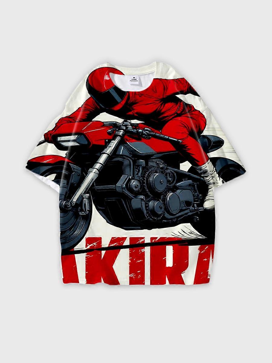 T-shirt round neck Pattern loose short sleeve E574