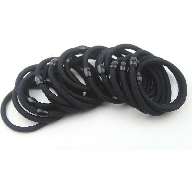 10PCS Donne Elastico Capelli Cravatta Fascia Corda Anello Coda di Cavallo Supporto Nylon Nero