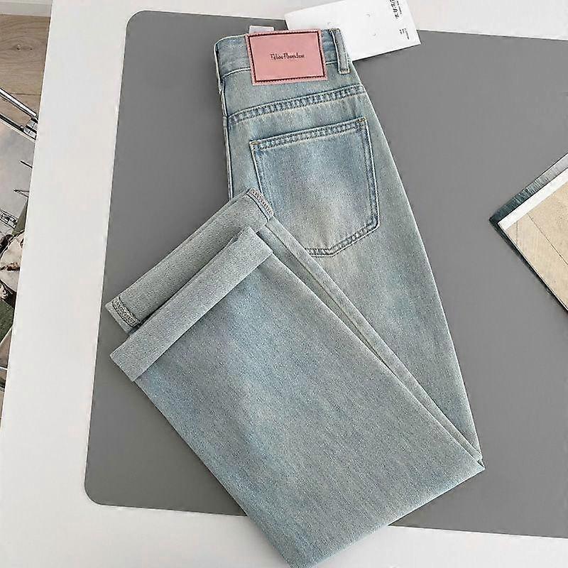 Women's Jeans Summer Autumn High Waisted Loose Wide Leg Casual Straight Drag Pants