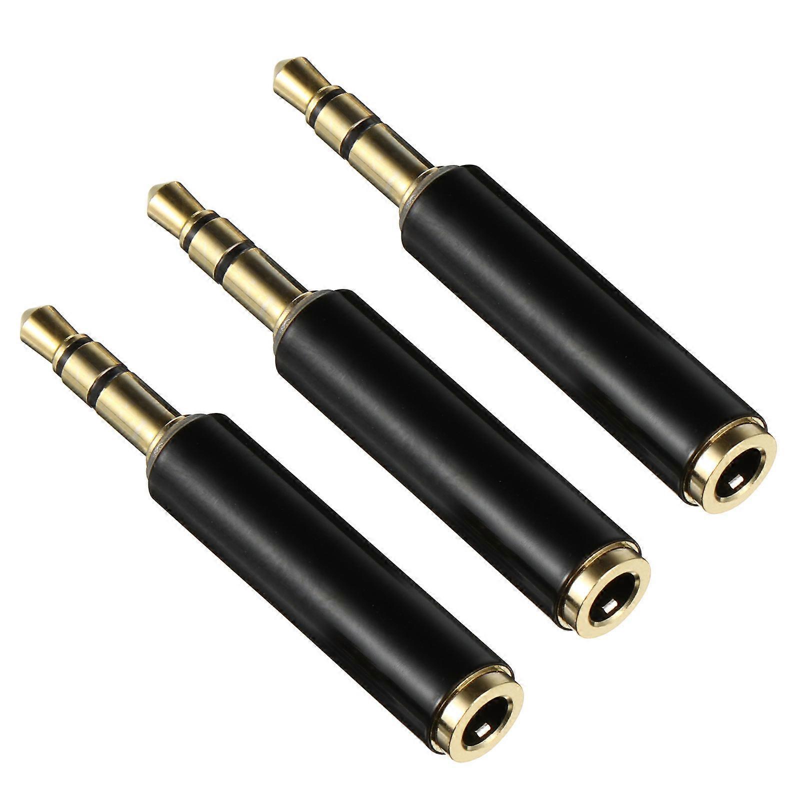 3pcs 3.5mm to 3.5mm Audio Adapter with Pure Copper Connector for Headphone Amplifier
