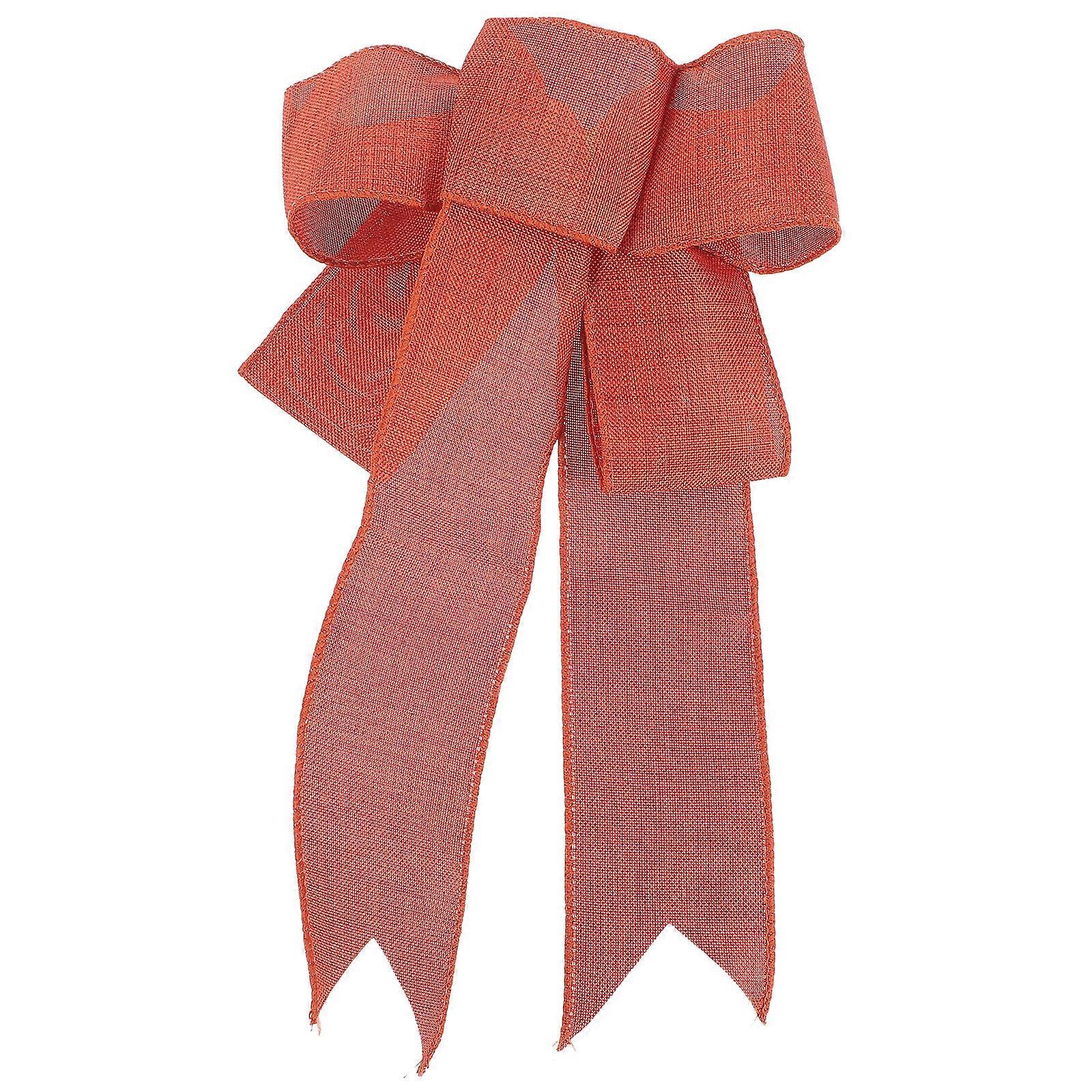 Red Tree Topper Bow Wreath Bow Decor Christmas Decoration for Parties Cloth 25x16cm Festive Atmosphere 1Pack