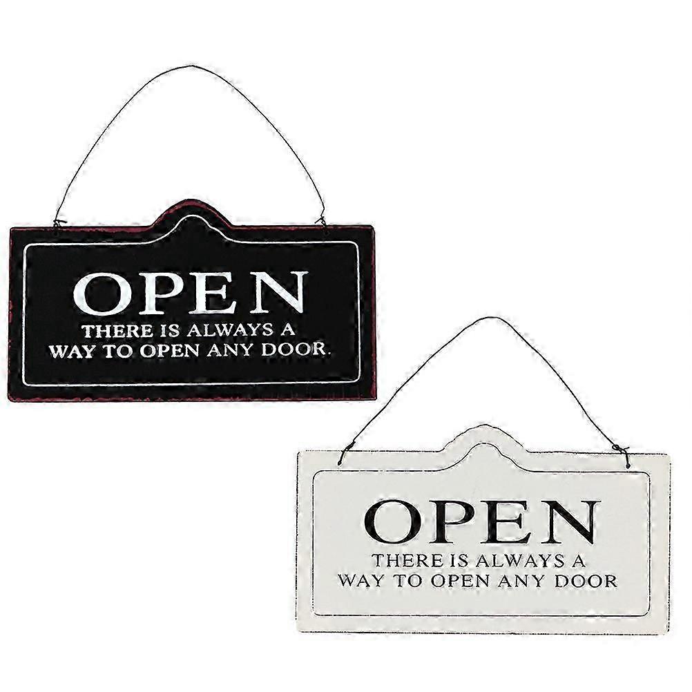 Wooden Open Closed Sign Modern Style for Stores and Clubs Inform Customers 20.2X11CM Synthetic Material 2Pcs