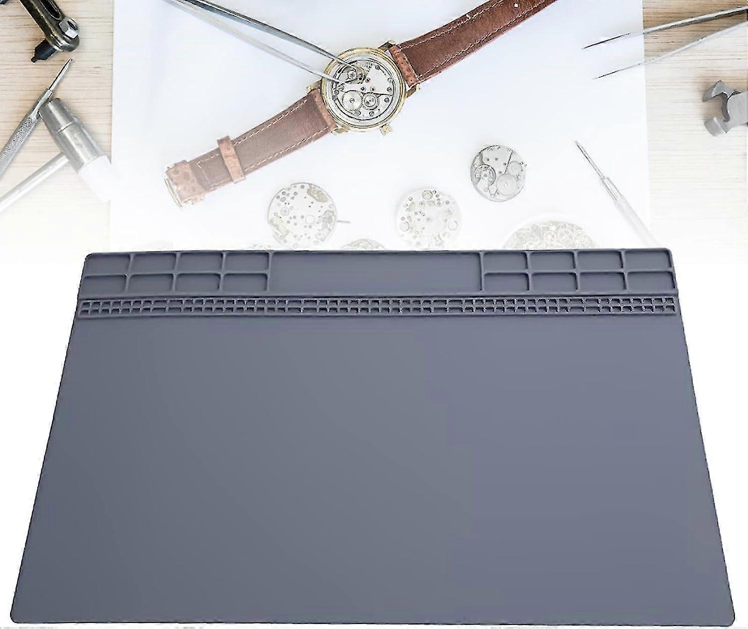 Corrosion Resistant Table Mat Durable Anti-static Table Mat For Watch Repair (premium Grey)