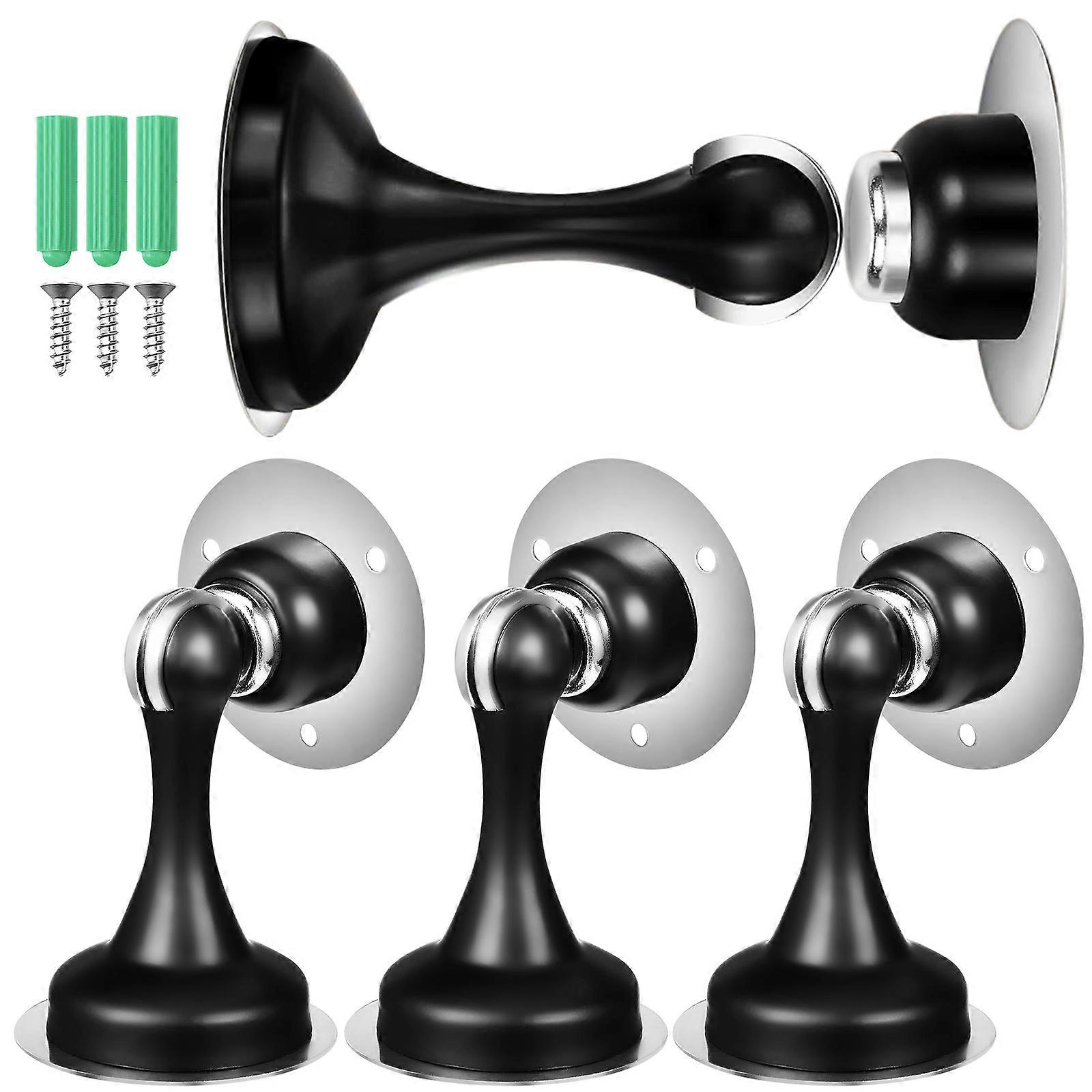Easy Install Door Stop Magnetic Hold Wall Protection Noise Reduction Home Use 4Pcs