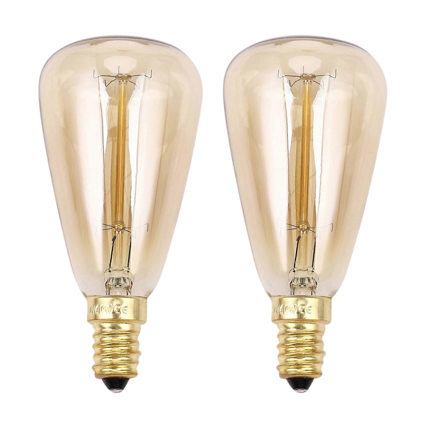 2X Vintage Bulbs E14 220V ST48 Incandescent Bulbs 25W 40W 60W Filament Retro Light for Pendant Lamp