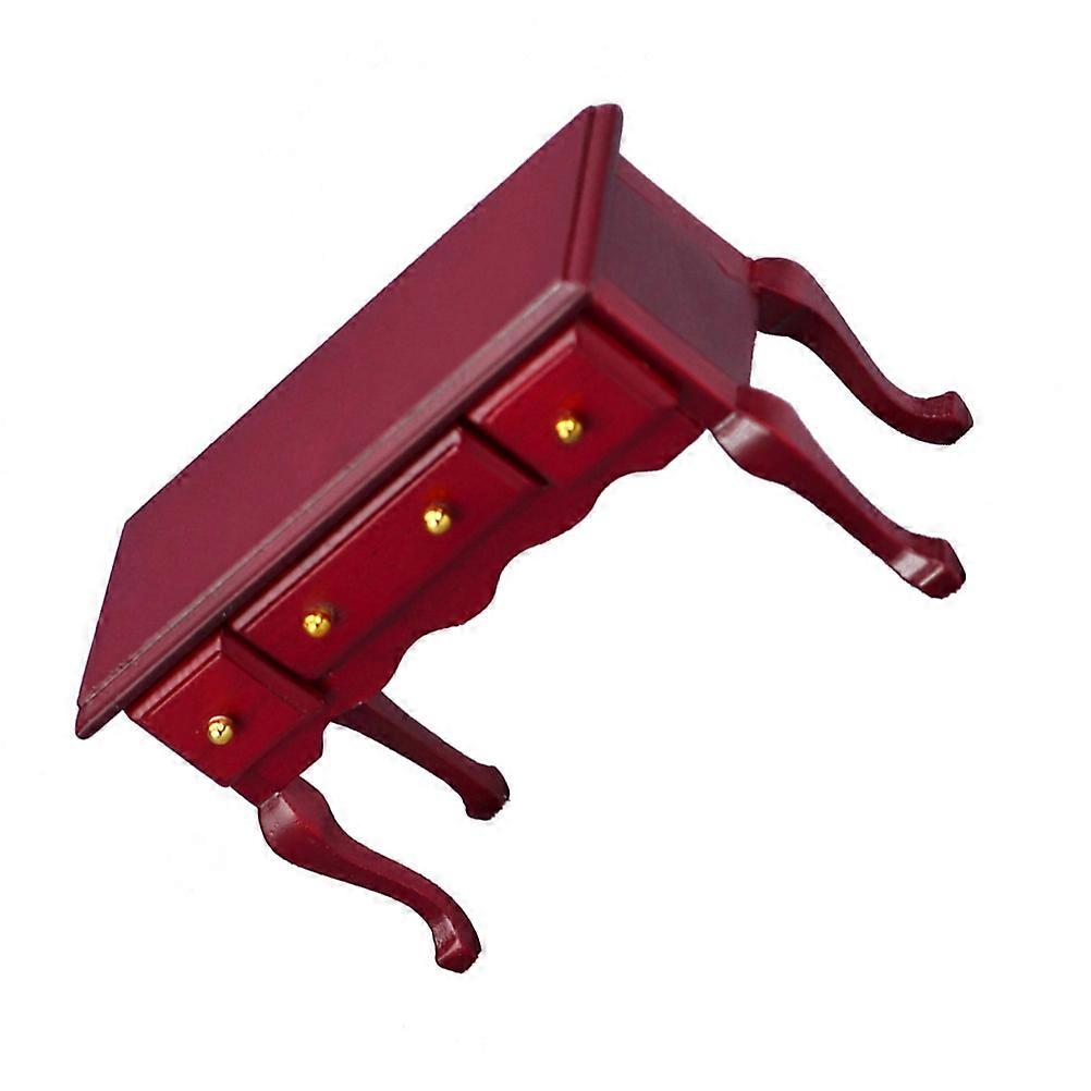 Wooden Dollhouse Desk with Pull Out Finish Miniature Furniture for Dollhouse Decoration and DIY Home Model Photography Props