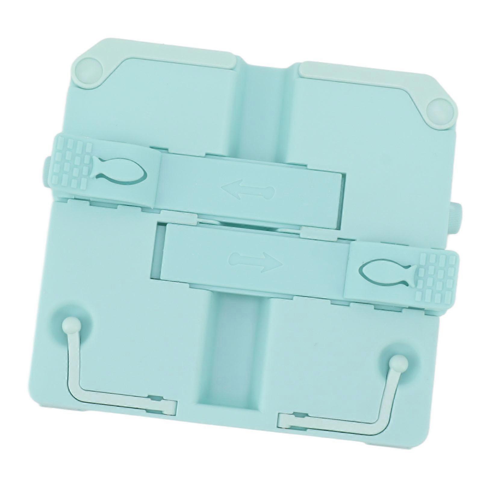 Reading Rack Foldable Portable Round Edges ABS Scratch Resistant Book Stand Holder for School Library Blue 