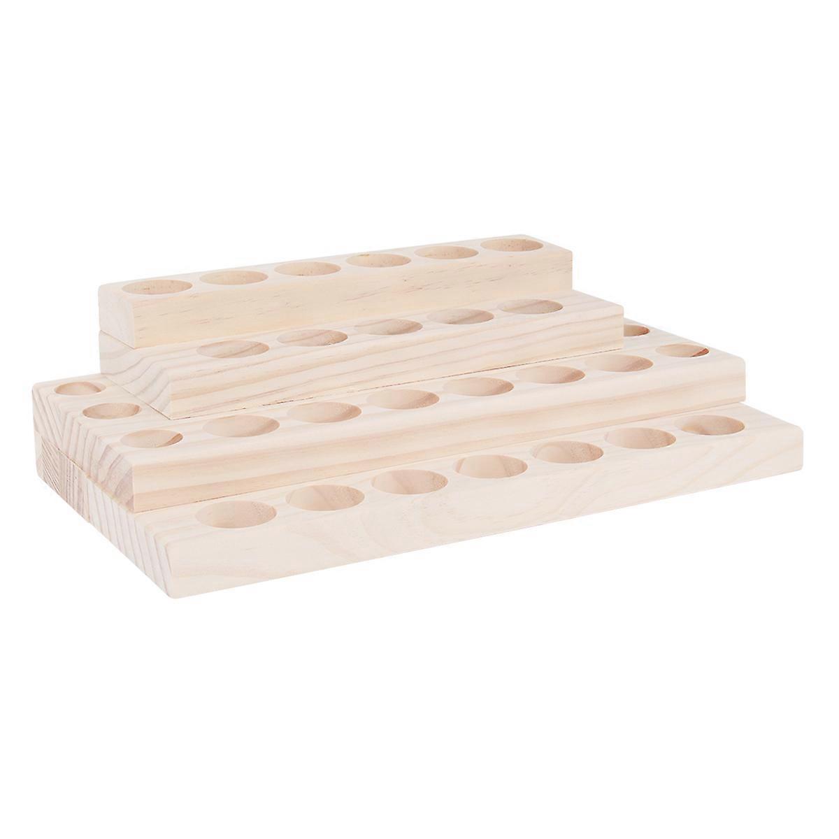 4 Layer Desktop Storage Rack Wooden Essential Oil Storage Box Solid Wood Shelf Organizer Display Stand