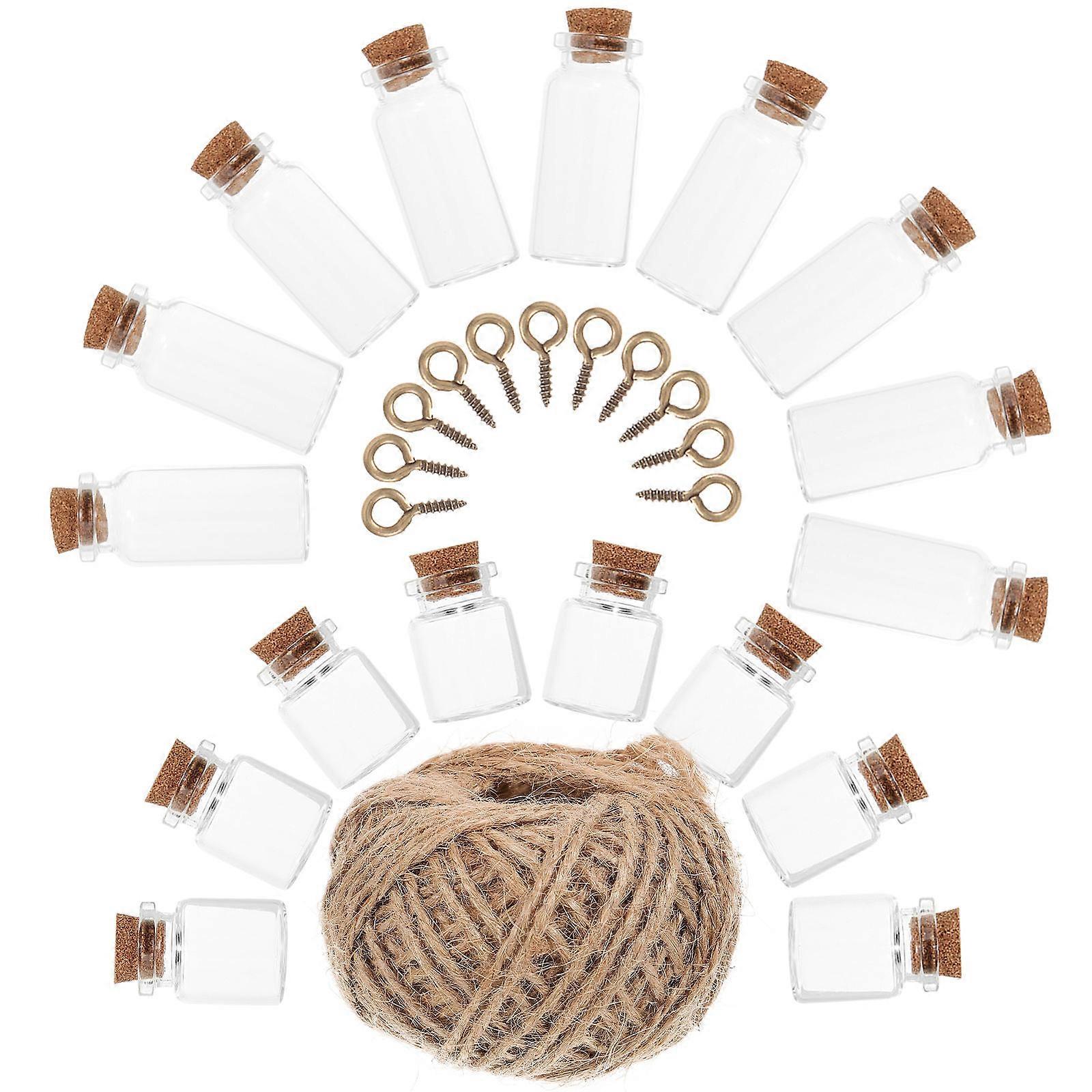 DIY Wishing Bottles with Eye Screws for Craft Projects and Home Decoration 36 Pieces Two Sizes