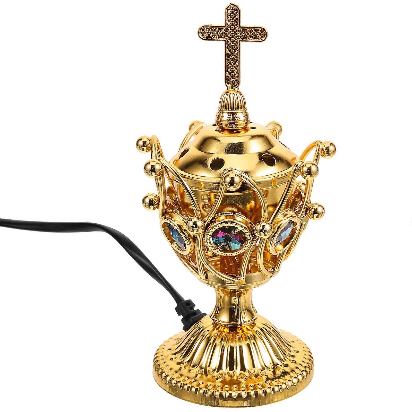 Decorative Incense Burner Middle Eastern Style Tabletop Ornament Safe Burning 1Set