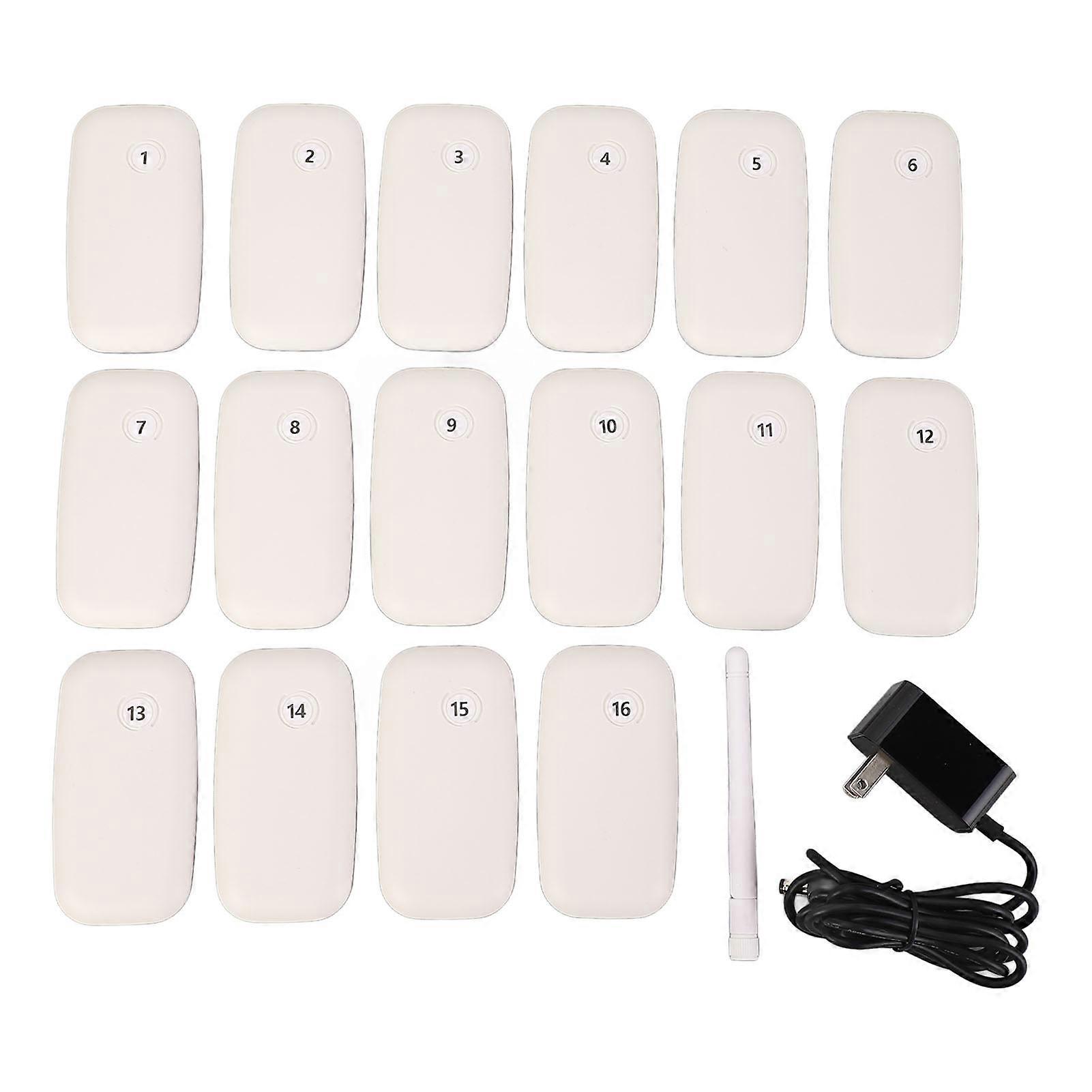 Wireless Calling System with 16 Pagers 546yd Range Touch Control for Restaurants