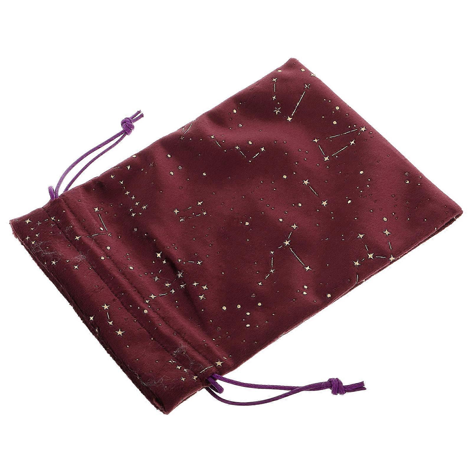 Starlit Sky Flocking Cloth Bag For Jewelry Cards Small Items 18.00X13.00X0.80CM Drawstring Closure 1Set
